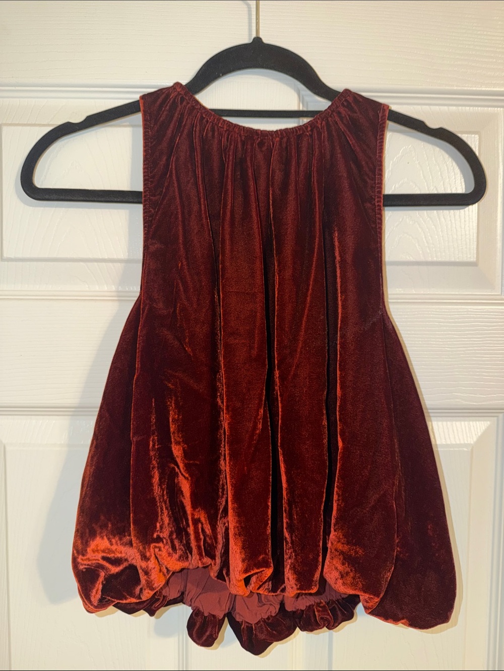 Anthropologie Velvet Bubble Hem Tank - Deep Burgundy